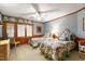 Cozy bedroom with light blue walls, two twin beds and built in desk at 812 Kenmore Rd, Chapel Hill, NC 27514