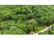An aerial view showcasing a stately home nestled amidst dense greenery and mature trees at 820 Kenmore Rd, Chapel Hill, NC 27514