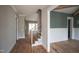 Entryway with hardwood flooring leading into the open concept living space at 913 Harrison Ridge Rd, Wake Forest, NC 27587