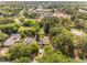 An aerial view showcasing the home nestled amongst lush greenery and the nearby town at 109 St Marys St, Garner, NC 27529