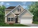 Charming two-story home with stone accents, well-maintained landscaping, and an attached two-car garage at 157 Mildred Pl, Broadway, NC 27505