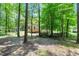 View of backyard featuring a wooden deck, bridge, and natural wooded landscaping at 1826 Fillmore Dr, Creedmoor, NC 27522