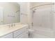 A bathroom featuring a vanity with silver hardware, a tub, and a shower at 218 W Barbee Chapel Rd, Chapel Hill, NC 27517