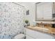 Bathroom featuring a vanity with granite countertop and mirror at 221 Moon Cir, Dunn, NC 28334
