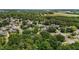 Scenic aerial view of a neighborhood with mature trees and a small pond, near the airport at 2216 Hoskins Rd, Burlington, NC 27215
