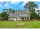 Spacious backyard with a fenced yard and a traditional-style home with a brick-accented porch at 248 Robin Loop, Dunn, NC 28334