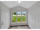 Bright sun room with large windows overlooking the backyard and white vinyl privacy fence at 248 Robin Loop, Dunn, NC 28334