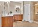 The bathroom includes a double sink vanity, a decorative mirror, and tiled flooring at 3004 Krogen Ct, Creedmoor, NC 27522