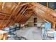 Unfinished attic space showcasing exposed wooden beams and potential for storage or renovation at 4259 Old Faison Rd, Knightdale, NC 27545