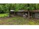 Rustic storage shed surrounded by lush greenery, ideal for outdoor equipment or livestock shelter at 1167 John D Winstead Rd, Roxboro, NC 27574
