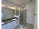 Modern bathroom featuring a glass shower, sleek vanity, and contemporary fixtures at 1945 Plott Balsam Dr, Wendell, NC 27591