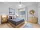 A cozy bedroom features soft lighting, a comfortable bed, and stylish decor elements at 248 Speight Branch Rd, Cary, NC 27518