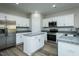 Modern kitchen with stainless steel appliances, gray countertops, and a kitchen island at 2803 Ricolden Trl, Elon, NC 27244