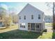 Backyard view showcasing a screened in porch, ideal for outdoor living at 3001 Sadie Hopkins St, Raleigh, NC 27616