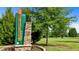 Green park sign identifies E. Carroll Joyner Park at 414 Bakewell Ct, Wake Forest, NC 27587