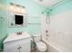 Bathroom featuring a vanity with mirror, toilet, and shower-tub combination at 5006 Silhouette Dr, Durham, NC 27713