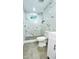 Bathroom featuring modern tiling, glass shower and white vanity at 505 E Canary St, Dunn, NC 28334