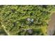 Breathtaking aerial view of a property nestled among mature trees and featuring a sparkling pool at 5344 Mill Dam Rd, Wake Forest, NC 27587