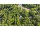 Aerial view of a secluded home and swimming pool surrounded by lush greenery and trees at 5344 Mill Dam Rd, Wake Forest, NC 27587