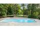 Refreshing inground pool with surrounding fence and beautifully landscaped backyard at 5344 Mill Dam Rd, Wake Forest, NC 27587