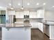 Modern kitchen with white cabinets, granite countertops, and stainless steel appliances at 6536 Perry Creek Rd, Raleigh, NC 27616