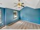 This bedroom offers natural light from the window and has vaulted ceilings at 735 Sycamore Springs Dr, Fuquay Varina, NC 27526