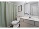 Clean bathroom with modern sink vanity and a shower-tub combo at 1 Old Towne Pl, Durham, NC 27713