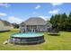 Spacious backyard with an above ground pool, a trampoline, and well-kept lawn at 101 Hazel Ln Ln, Broadway, NC 27505