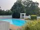 Lush backyard pool with pergola, perfect for outdoor entertaining at 11609 Us 401, Fuquay Varina, NC 27526