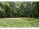 A vast backyard with lush grass and mature trees provides a private and peaceful outdoor space at 118 Killingsworth Dr, Cary, NC 27518