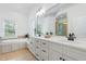 Luxurious bathroom with double vanity, and soaking tub at 118 Killingsworth Dr, Cary, NC 27518