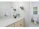 Clean and modern bathroom featuring a vanity with modern fixtures and whimsical decor at 118 Killingsworth Dr, Cary, NC 27518
