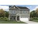 Charming two-story home with neutral siding, white trim, and attached two-car garage at 1303 Cosmic Dr, Durham, NC 27703