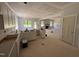 Kitchen under construction, featuring ample cabinetry and large windows overlooking the yard at 145 Tee Dr, Selma, NC 27576