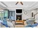 Inviting living room with fireplace, built-in shelving, and comfortable armchairs at 1716 Aberdour Dr, Apex, NC 27502