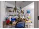 Organized workshop featuring a pegboard wall with tools and a sturdy workbench at 215 Dungarven Loop, Cary, NC 27513