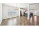 Dining room with chandelier and stainless steel appliances at 254 Arlie Ln, Lillington, NC 27546