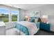 Cozy bedroom with large windows, colorful bedding and stylish side tables, creating a relaxing retreat at 2724 Sammish Way, Raleigh, NC 27616