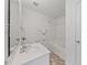 Bathroom featuring a shower-tub combination, modern vanity, and neutral accents at 285 Plaza Dr # C, Chapel Hill, NC 27517