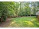 Lush, green backyard surrounded by mature trees, offering a peaceful and private outdoor space at 286 Harrison Pond Dr, Pittsboro, NC 27312