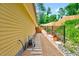 Outdoor space with a gravel pathway, fenced garden, and lush greenery at 2975 Carolyn Dr, Durham, NC 27703