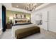 The main bedroom features a tray ceiling, decorative light fixture, and a comfortable bench at 5000 Reader Way, Durham, NC 27703