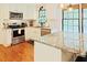 Modern kitchen featuring stainless steel appliances, granite countertops, and white cabinetry at 5304 Cypress Ln, Raleigh, NC 27609