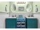 Charming bathroom with double sinks, custom vanity, and decorative mirrors at 608 20Th St, Butner, NC 27509