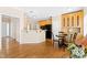 Dining area with hardwood floors and custom cabinetry at 7021 Oviedo Dr, Raleigh, NC 27603
