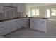 Unfinished kitchen area featuring white cabinets and undermount sink basin at 7104 Hubner Pl # 45, Cary, NC 27519