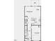 Floor plan showcasing the first floor with a kitchen, dining, living area, and one-car garage at 8763 Wardle Ct, Wake Forest, NC 27587