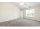 Bright, carpeted bedroom with a ceiling fan and natural light coming through the window at 929 Morreene Rd # C31, Durham, NC 27705
