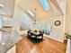 Dining room with vaulted ceiling and skylights at 9409 Collingdale Way, Raleigh, NC 27617
