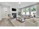 Bright living room with large windows, fireplace, and stylish decor create a cozy ambiance at 1100 Balsawood Dr # 5, Durham, NC 27705